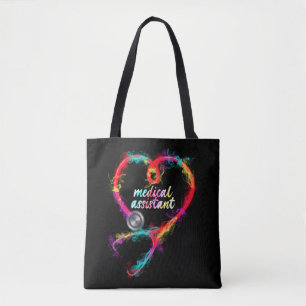 Bolsa Tote Enfermeira Cardíaca Colorida Estetoscópio Auxili