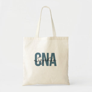 Bolsa Tote Enfermeira CNA Nome Personalizado Tipografia Negri