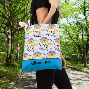 Bolsa Tote Enfermeira Colorida Parecia Coração e Coisas