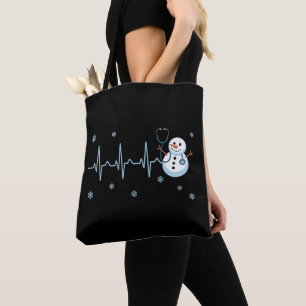 Bolsa Tote Enfermeira Coração de Neve Natal