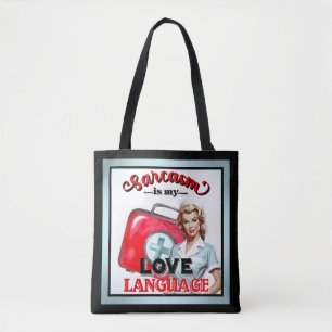 Bolsa Tote Enfermeira Cuja Linguagem Pinup_ Love