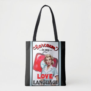 Bolsa Tote Enfermeira Cuja Linguagem Pinup_ Love