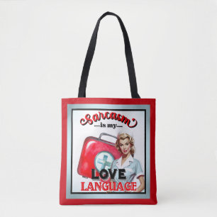 Bolsa Tote Enfermeira Cuja Linguagem Pinup_ Love