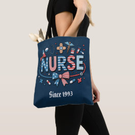 Bolsa Tote Enfermeira da Bandeira Americana Patriótica