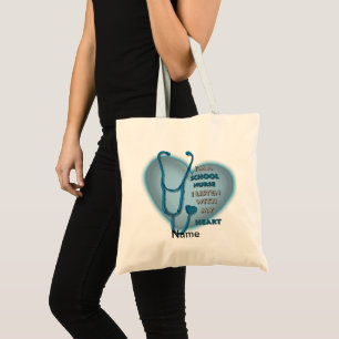 Bolsa Tote Enfermeira da Escola Blue Heart