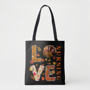 Bolsa Tote Enfermeira de amor presentes na Turquia outono Obr