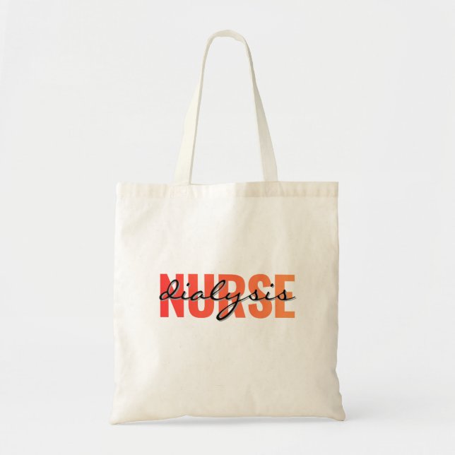 Bolsa Tote Enfermeira de Diálise Tipografia Moderna (Frente)