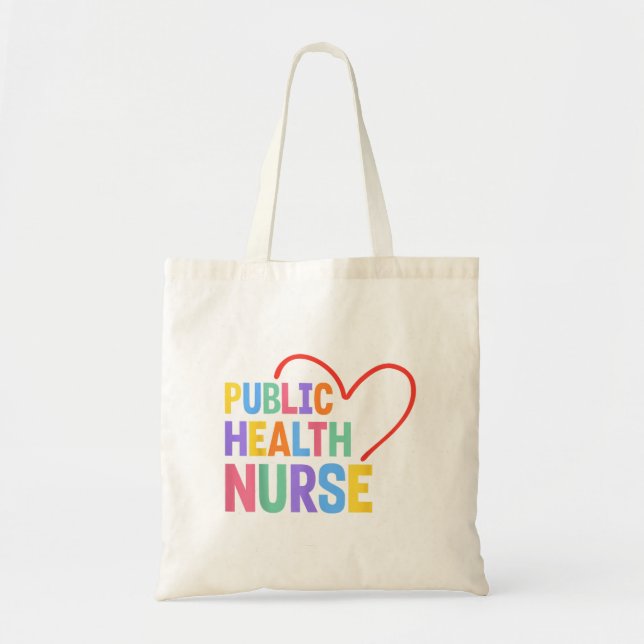Bolsa Tote Enfermeira de Saúde Pública Coração (Frente)