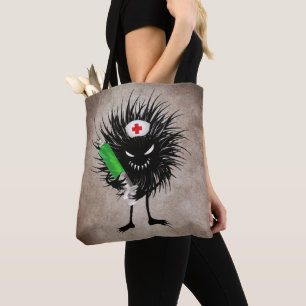 Bolsa Tote Enfermeira má engraçada do inseto com a seringa