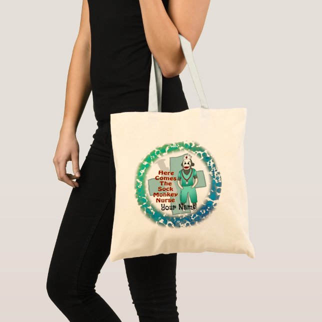 Bolsa tote Enfermeira Macaco de Meia (Frente (produto))