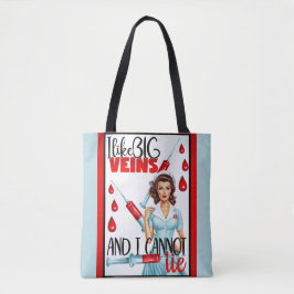 Bolsa Tote Enfermeira Nostálgica Bonita Eu Gosto De Veias Gra