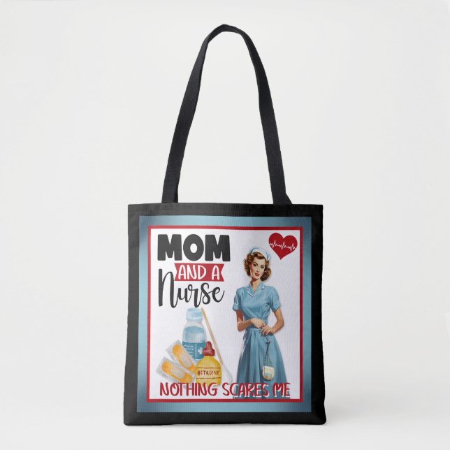 Bolsa Tote Enfermeira Nostálgica e Bonita Aperte Mãe e Enferm (Frente)