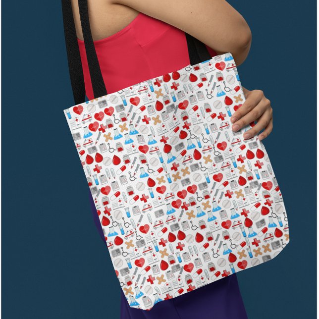 Bolsa Tote Enfermeira Profissão de Cuidados de Saúde Médicos (Criador carregado)