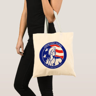 Bolsa Tote Enfermeira Registrada RN Bandeira Patriótica dos E