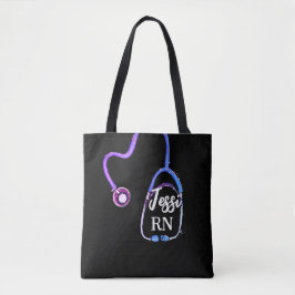 Bolsa Tote Enfermeira Registrada RN Stethoscope Roxo Violet