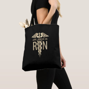 Bolsa Tote Enfermeira RN - Dourado e Preto