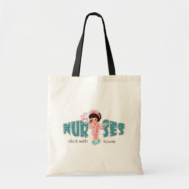 Bolsa Tote Enfermeiras fazem isso com o Amor. Presente (Frente)