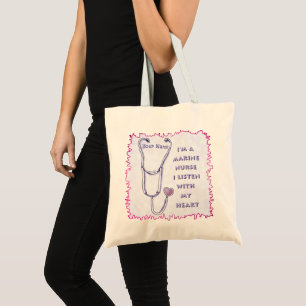 Bolsa Tote Enfermeiras personalizadas do Stethoscope Heart Ma