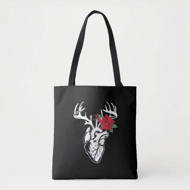 Bolsa Tote Enfermeiro Anatomia Cardíaca Reindeer Cath Lab RN (Frente)