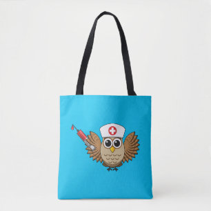 Bolsa Tote Enfermeiro Bonito com Cartoon da Seringa