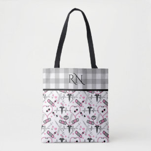 Bolsa Tote Enfermeiro Gelado Médico Med Pattern Monograma