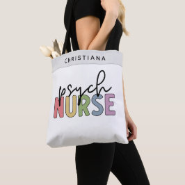 Bolsa Tote Enfermeiro Psych de Nome Personalizado | Enfermeir