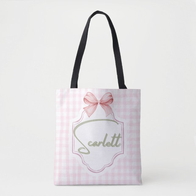 Bolsa Tote Enfermeiro Scarlett Baby Gingham Personalizado (Frente)