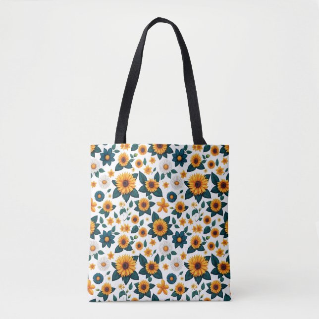 Bolsa Tote Enfermeiro Sunflower Stampede: O Disco da Natureza (Frente)