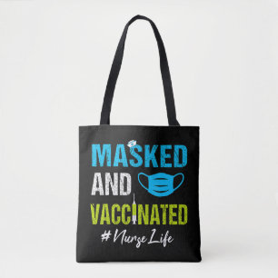 Bolsa Tote Enfermeiros mascarados e vacinados mascarados e va