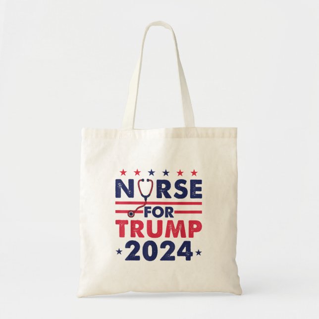 Bolsa Tote Enfermeiros Retroativos Para Trump 2024 America St (Frente)