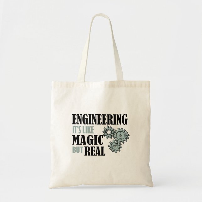 Bolsa Tote Engenharia - É como Magia, mas Real (Frente)