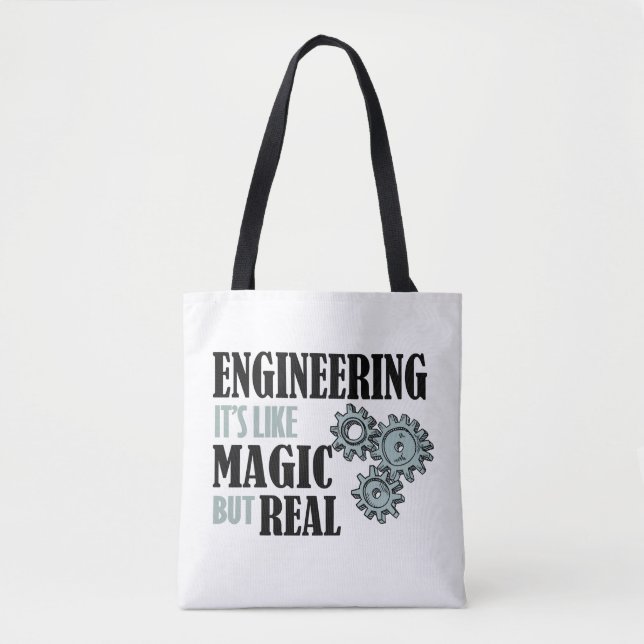 Bolsa Tote Engenharia - É como Magia, mas Real (Frente)