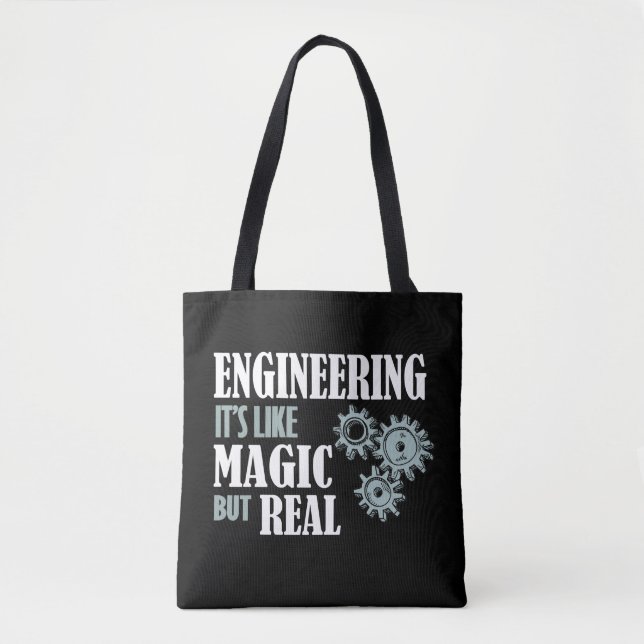Bolsa Tote Engenharia - É como Magia, mas Real (Frente)