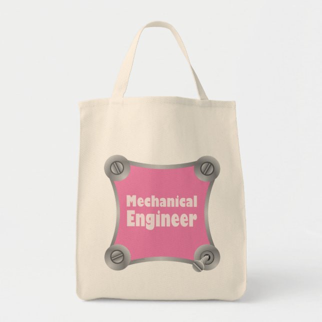 Bolsa Tote Engenheira Mecânica Rosa (Frente)