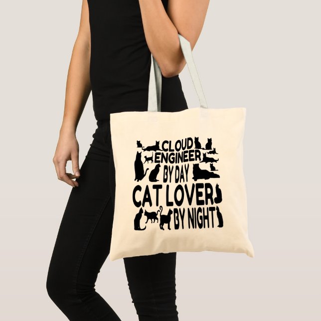 Bolsa Tote Engenheiro de Nuvem Ama Gatos (Frente (produto))