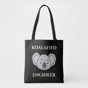 Bolsa Tote Engenheiro Koalafied Cute Koala Funny Job Pun