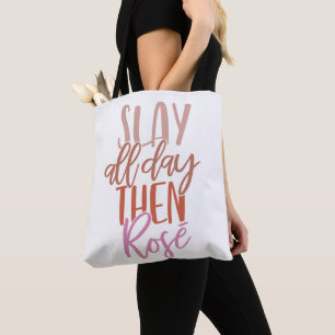 Bolsa Tote Engraçada Mãe Vida Vinho Moça Moça Chefe Cita