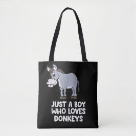 Bolsa Tote engraçado Apenas um Rapaz que Ama Burros