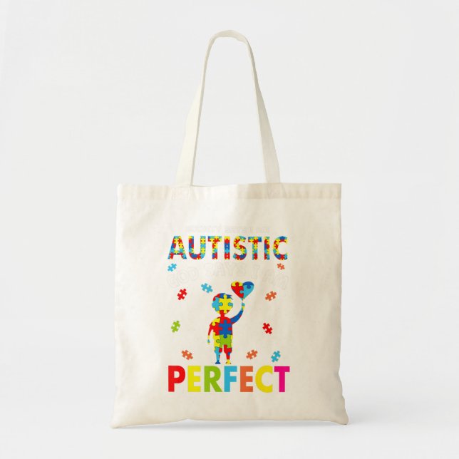 Bolsa Tote Engraçado Autismo cita "A Sociedade diz que sou Au (Frente)