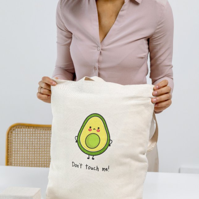 Bolsa Tote Engraçado, Avocado, "Não me toque!" (Criador carregado)