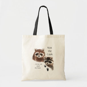 Bolsa Tote Engraçado, Beija a Cozinha, Raccoons