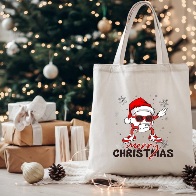 Bolsa Tote Engraçado Beisebol de Natal (Criador carregado)
