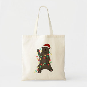 Bolsa Tote Engraçado Belo Urso de Natal