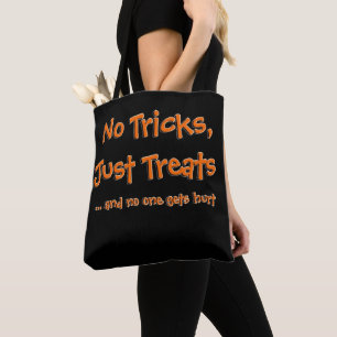 Bolsa Tote Engraçado, Bonito Halloween Cita Sem Truques Apena