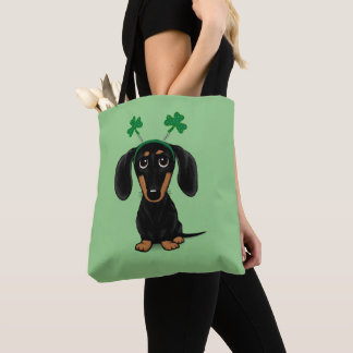 Bolsa Tote Engraçado Cachorrinho do Dia de São Patrício Shamr