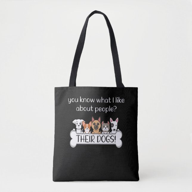 Bolsa Tote Engraçado Cachorro Coitado Citação Pet Puppy Amand (Frente)