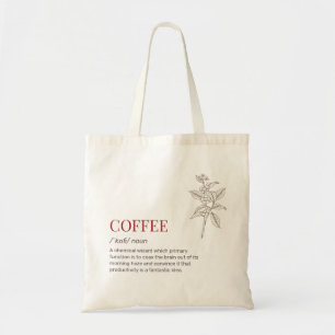 Bolsa Tote Engraçado Caffeine Dictionary Definition Witty Cof