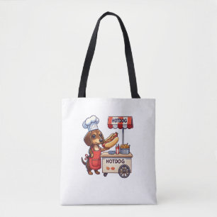Bolsa Tote Engraçado Cão-De-Ferro-Vinho Enchido Sanduíche-De-