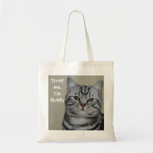 Bolsa Tote Engraçado Capção de Gato Confie em mim.