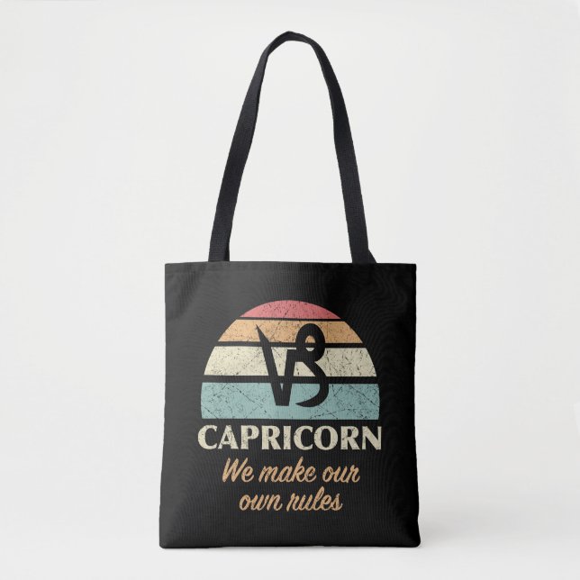 Bolsa Tote Engraçado Capricorn Zodiac Regras (Frente)